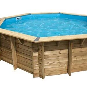 Piscine bois Océa ø 4,30 m - H. 1,20 m - liner bleu