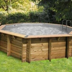Piscine bois Océa ø 5,10 m - H. 1,20 m - liner gris