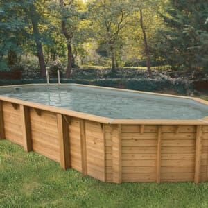 Piscine bois Océa 8,60 x 4,70 m -H. 1,30 m - liner gris