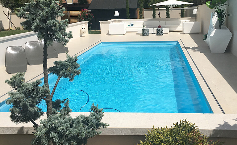 Piscine liner bleu